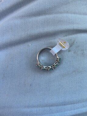 Ring Bomb Party RBP2280 Unicorn Alert Size 7 Turquoise Ice Crystal White Topaz